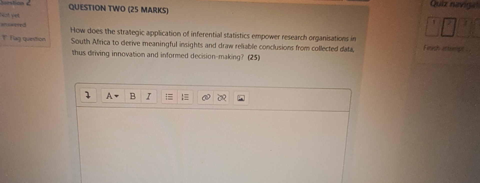  QUESTION TWO (25 MARKS) How does the strategic application of inferential