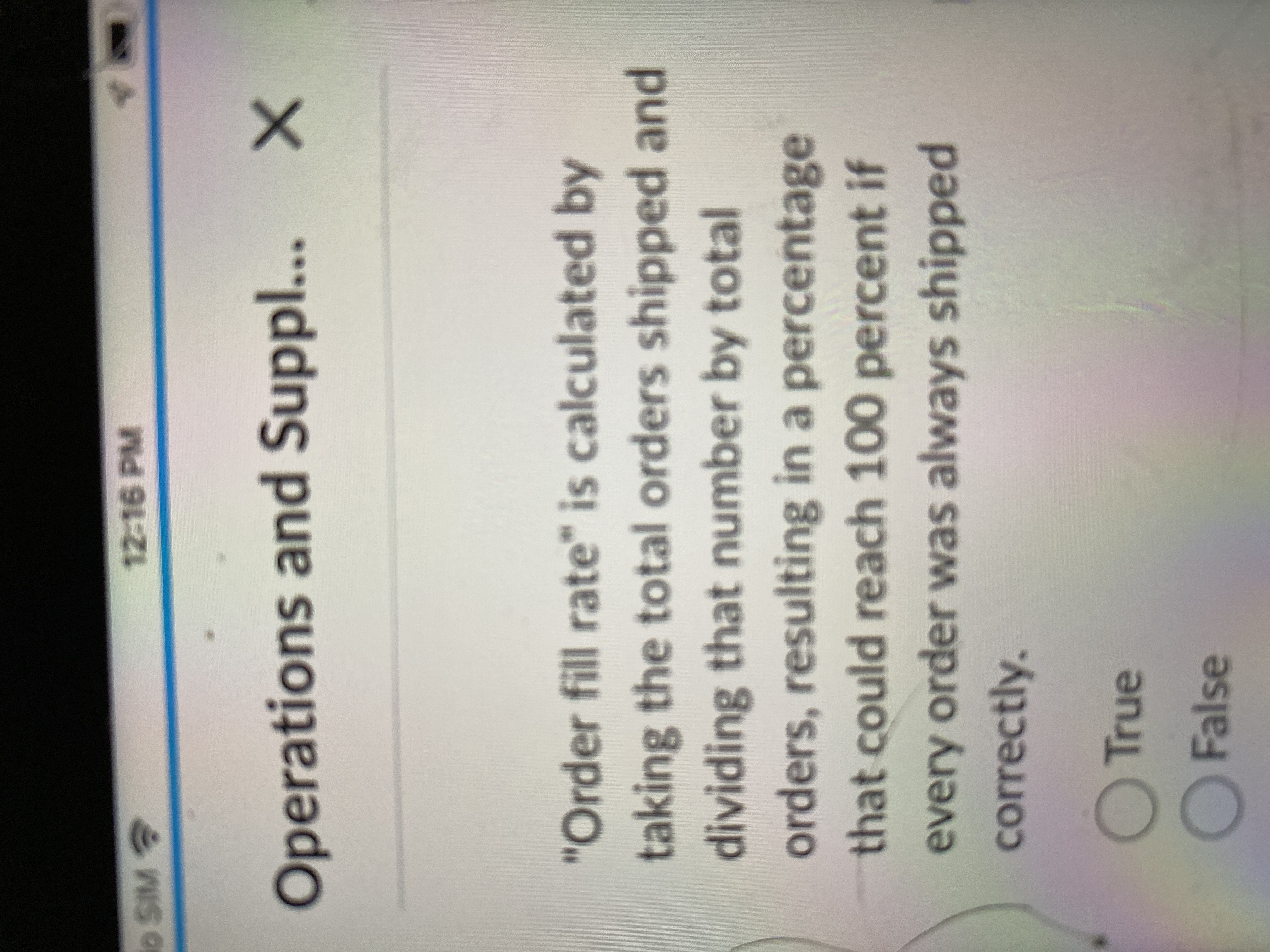  "Order fill rate" is calculated by taking the total orders shipped