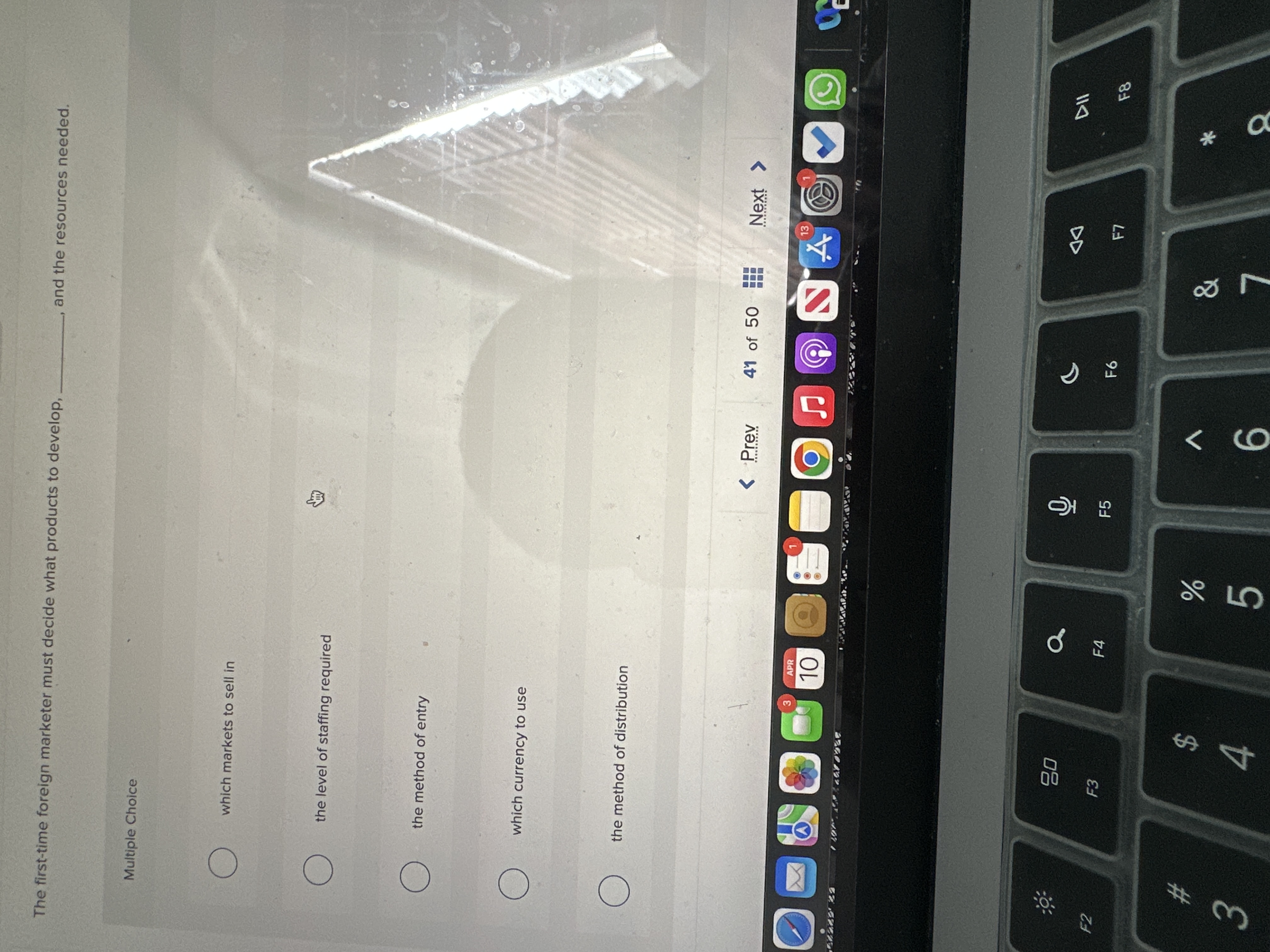  the first time foreign marketer must decide what products to develop,