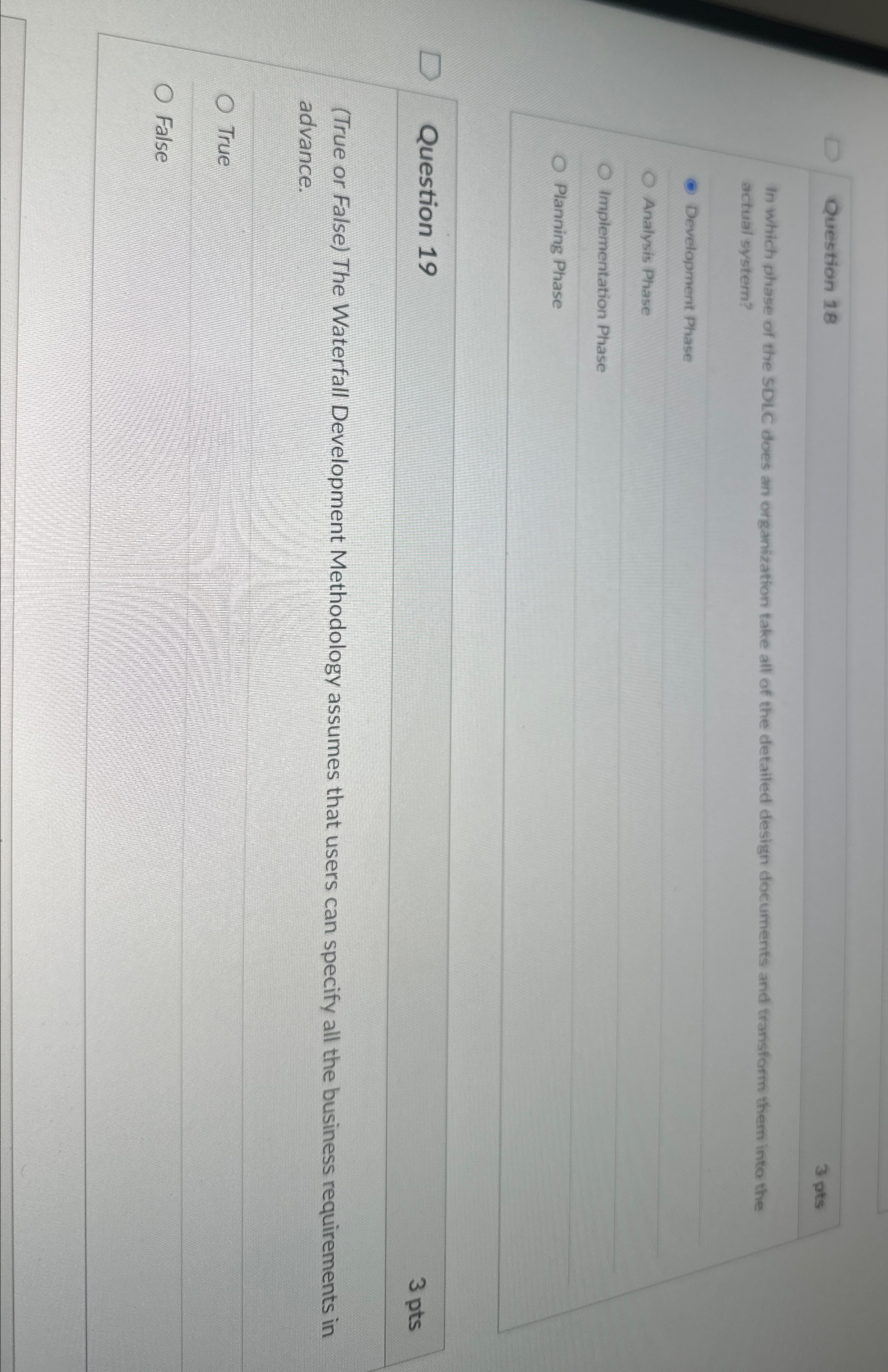  Question 18 In which phase of the SDIC does an organization