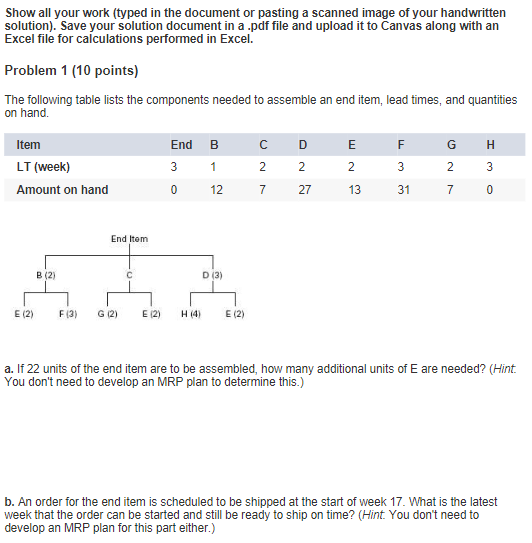  Show all your work (typed in the document or pasting a