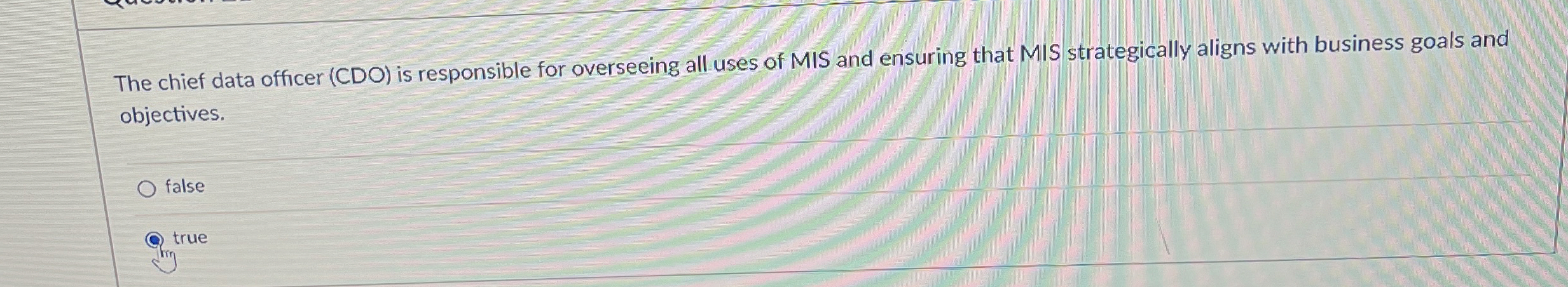  The chief data officer (CDO) is responsible for overseeing all uses