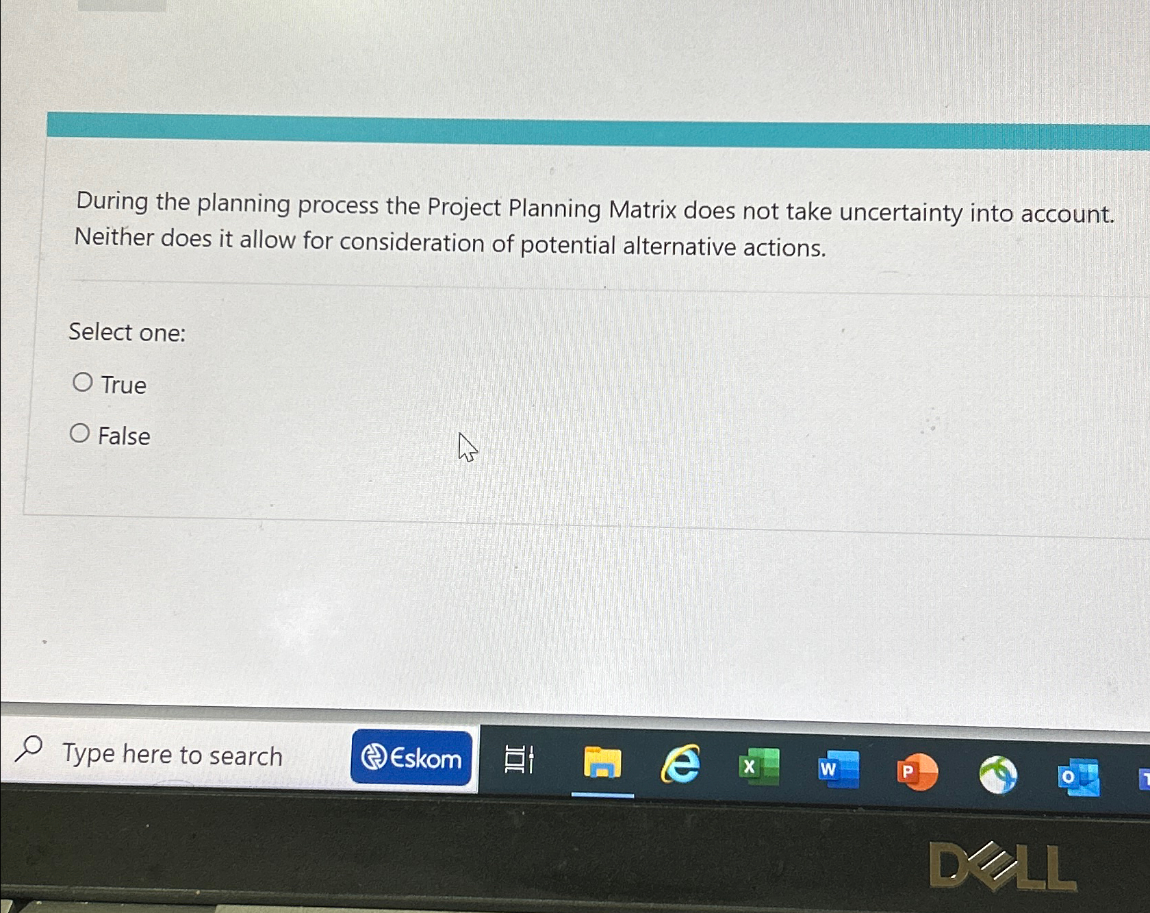  During the planning process the Project Planning Matrix does not take