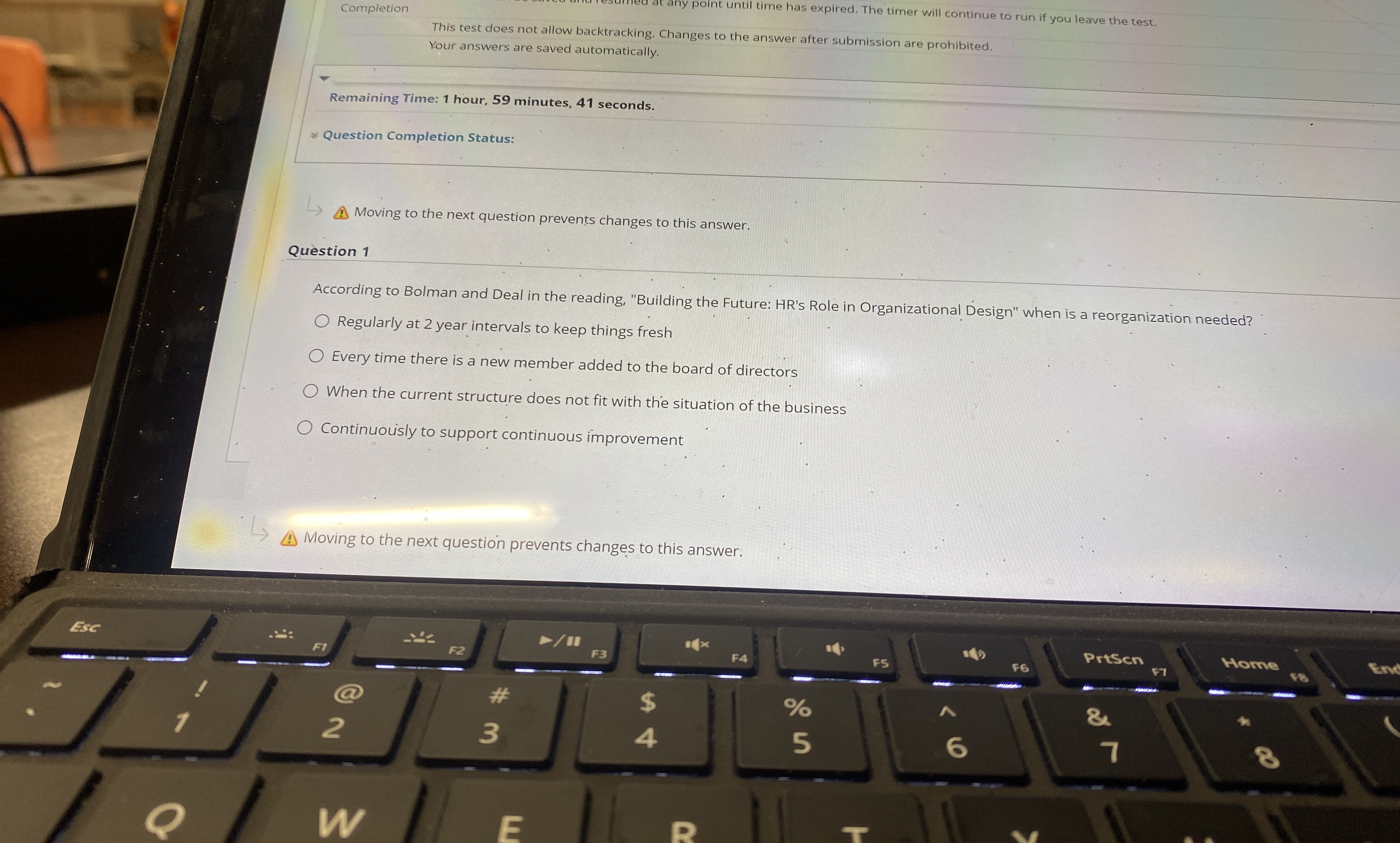  Completion at any point until time has expired. The timer will