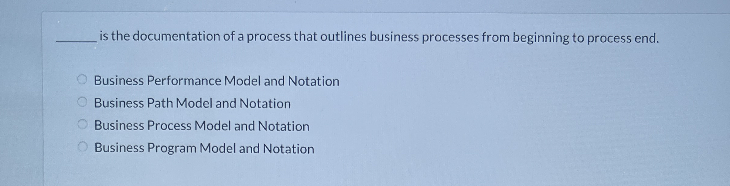  is the documentation of a process that outlines business processes from