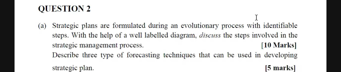  QUESTION 2 (a) Strategic plans are formulated during an evolutionary process