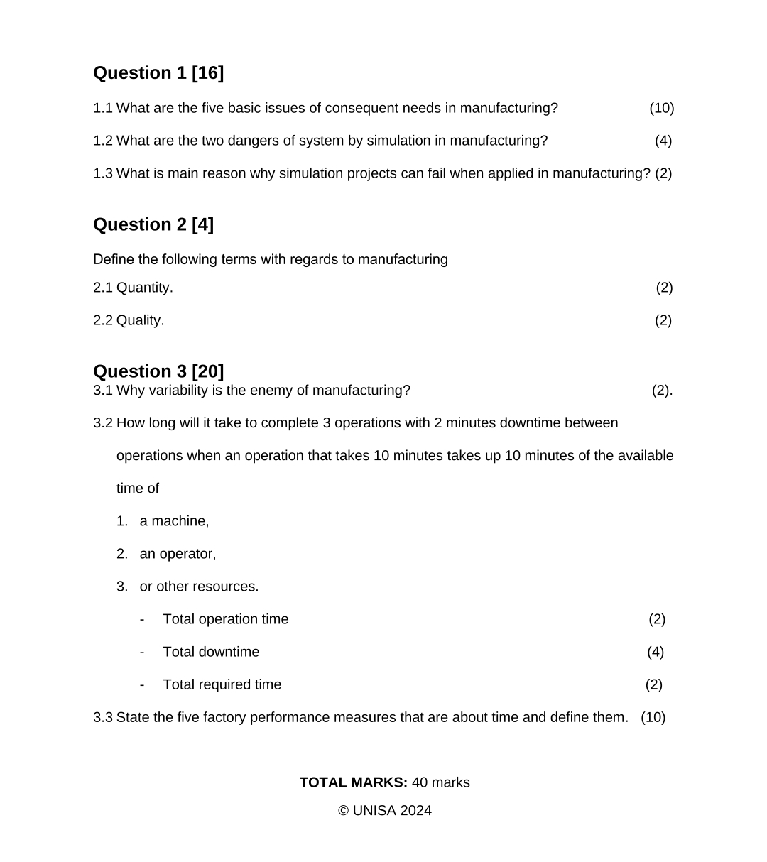  Question 1[16] 1.1 What are the five basic issues of consequent