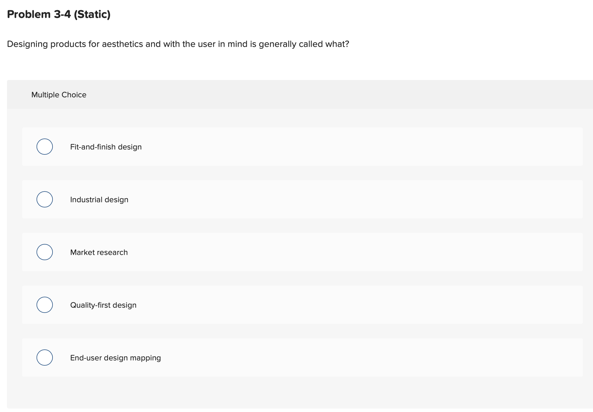  Problem 3-4(Static) Designing products for aesthetics and with the user in