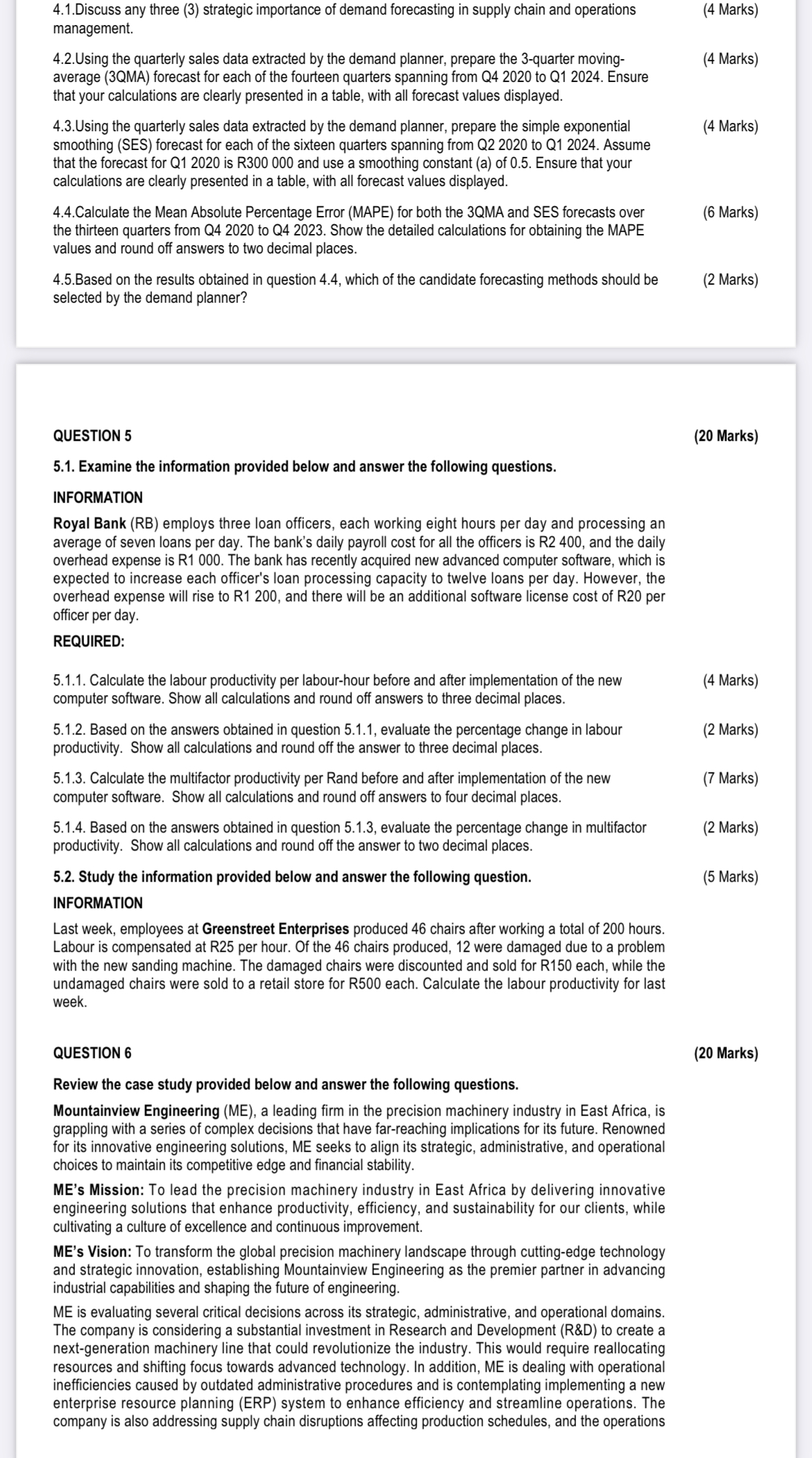  4.1.Discuss any three (3) strategic importance of demand forecasting in supply