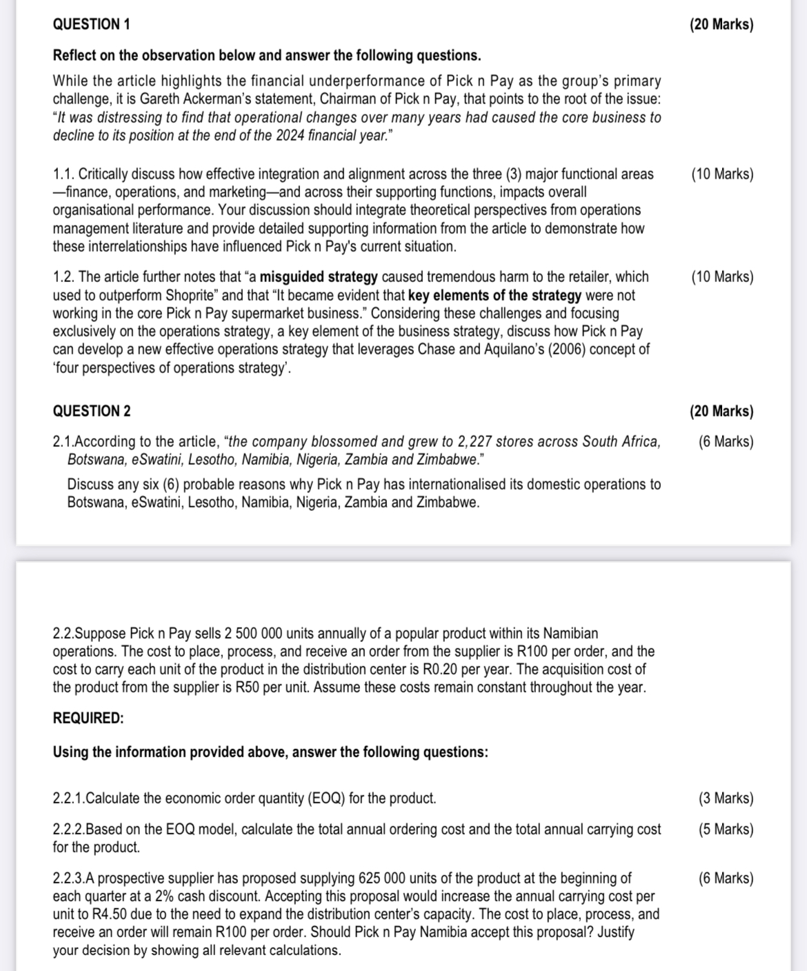  What does this mean QUESTION 1 (20 Marks) Reflect on the