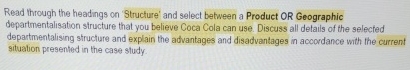  Read Mrough the headings on 'Structure' and select between a Product