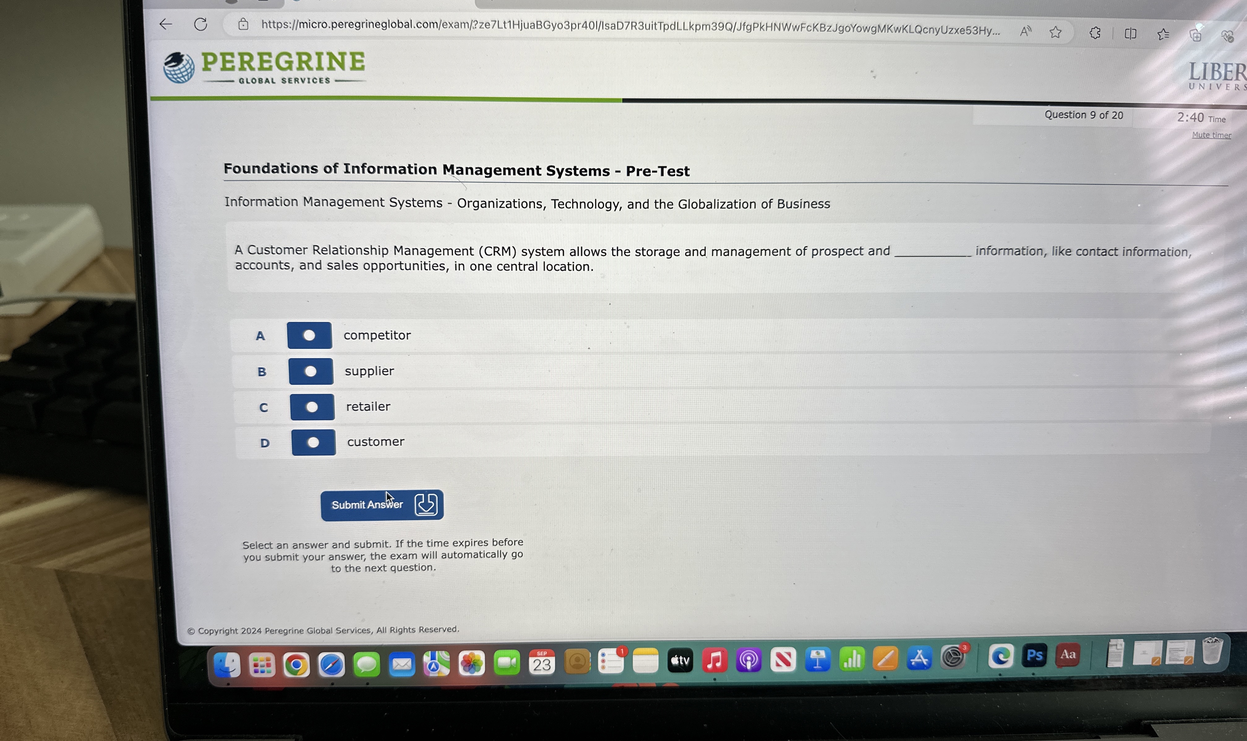  Foundations of Information Management Systems - Pre-Test Information Management Systems -