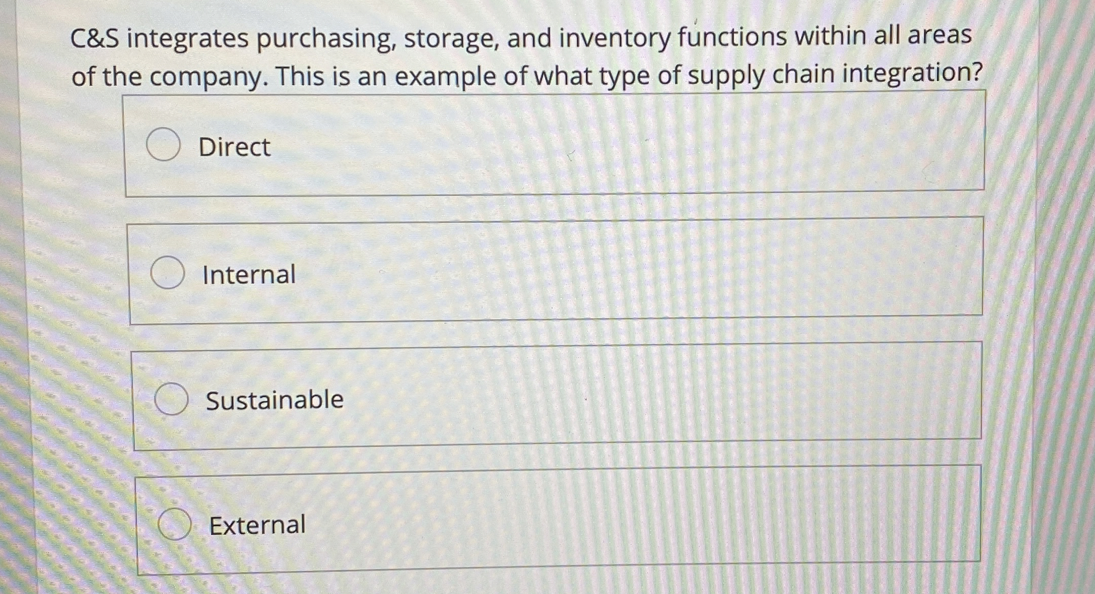  C&S integrates purchasing, storage, and inventory functions within all areas of