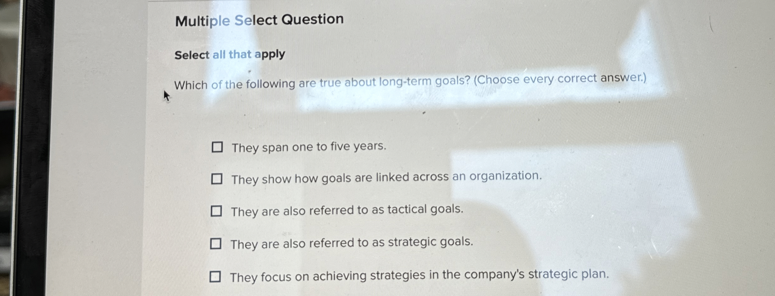  Multiple Select Question Select all that apply Which of the following