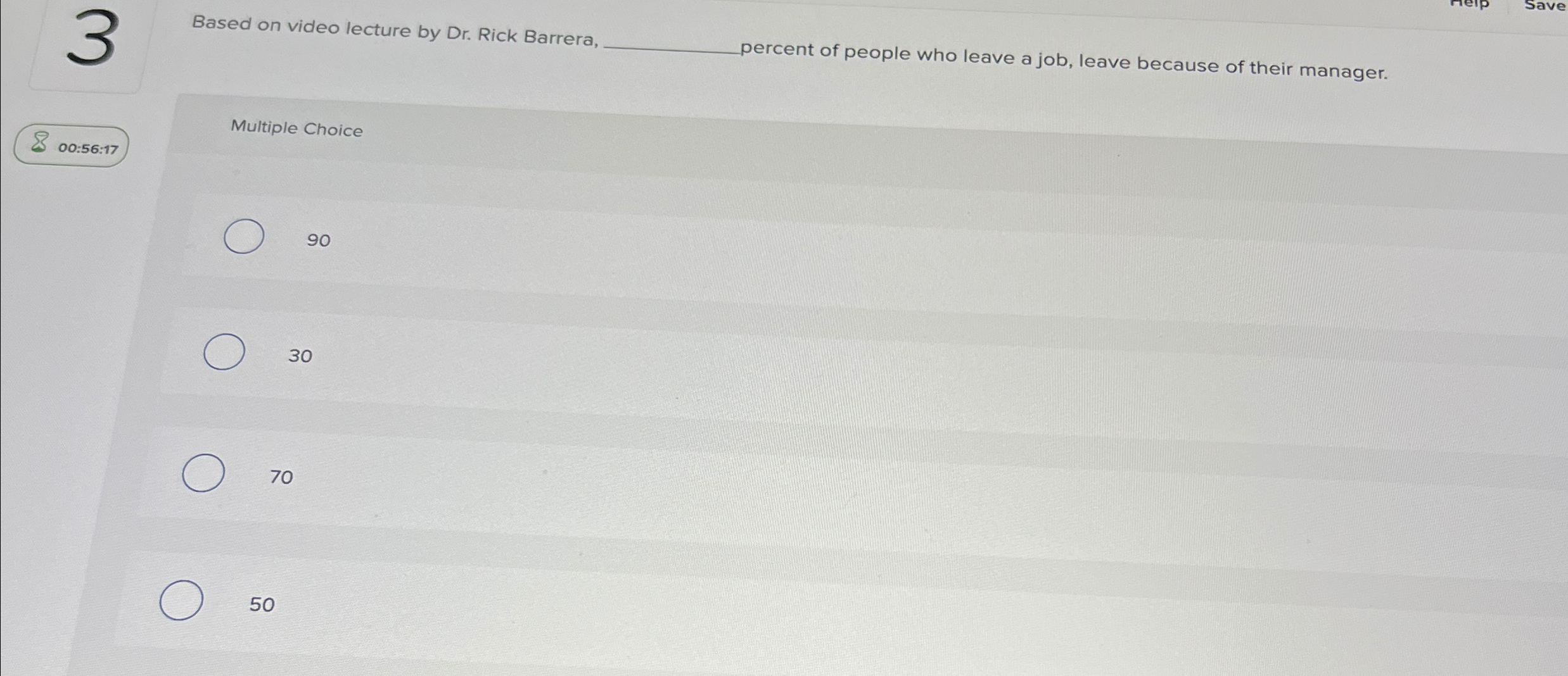  3 Based on video lecture by Dr. Rick Barrera, q, percent