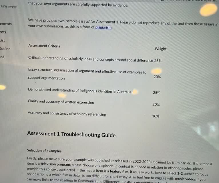 one media item, and drawing on three scholarly readings from the cements