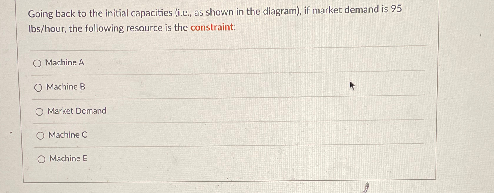  Going back to the initial capacities (i.e., as shown in the