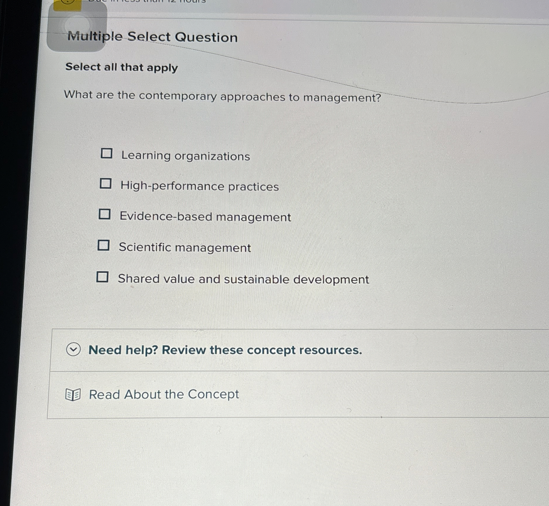  Multiple Select Question Select all that apply What are the contemporary