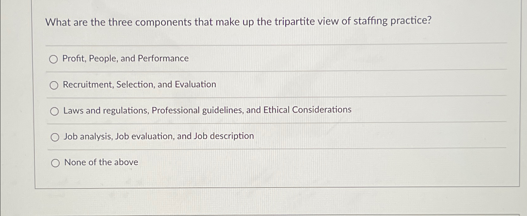  What are the three components that make up the tripartite view
