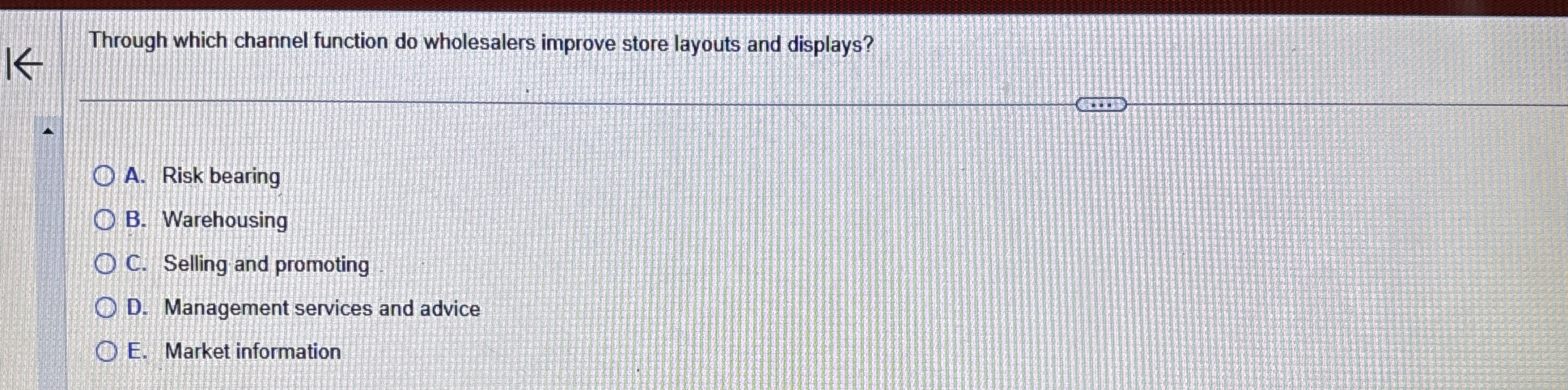  Through which channel function do wholesalers improve store layouts and displays?