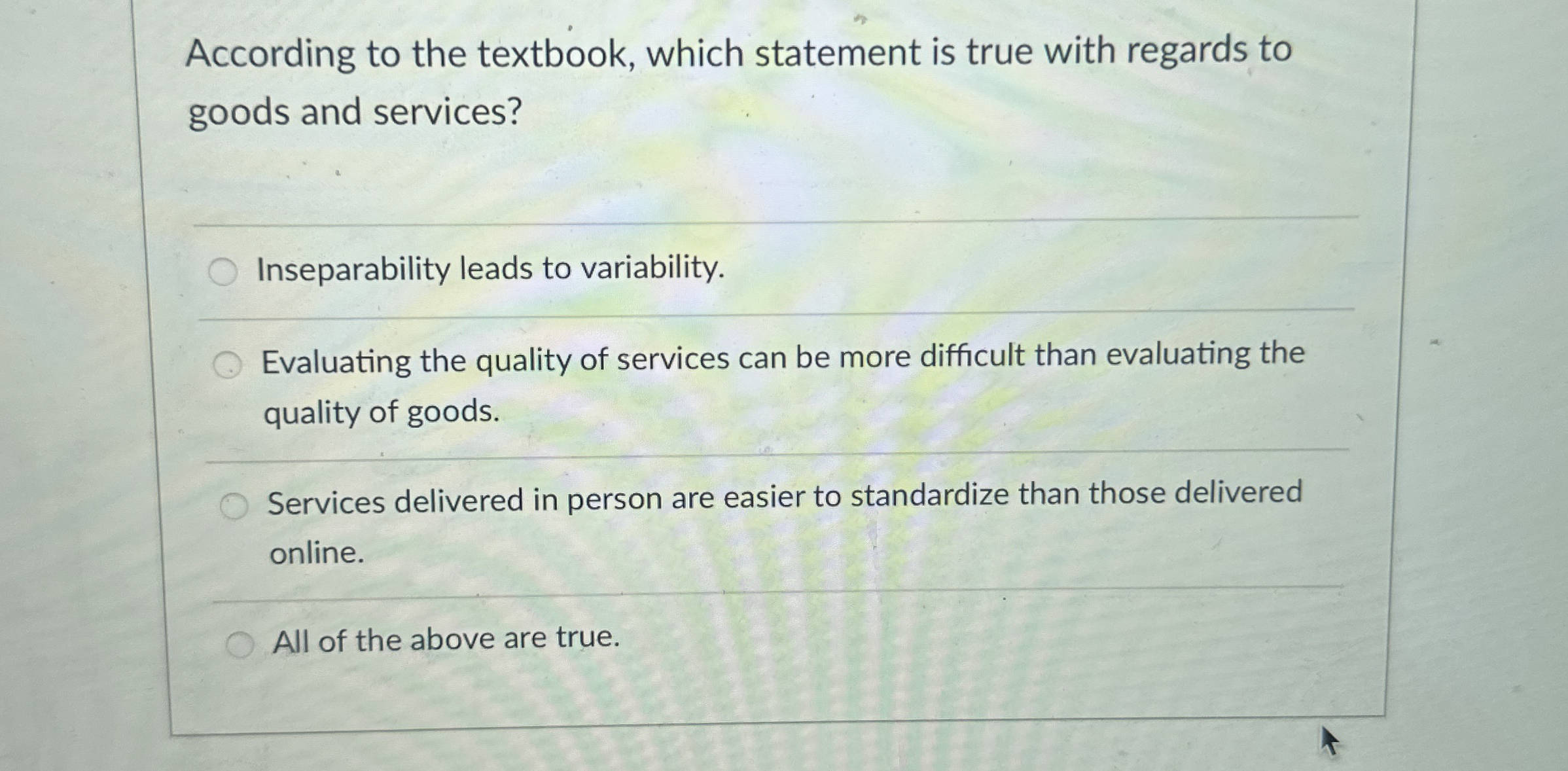  According to the textbook, which statement is true with regards to