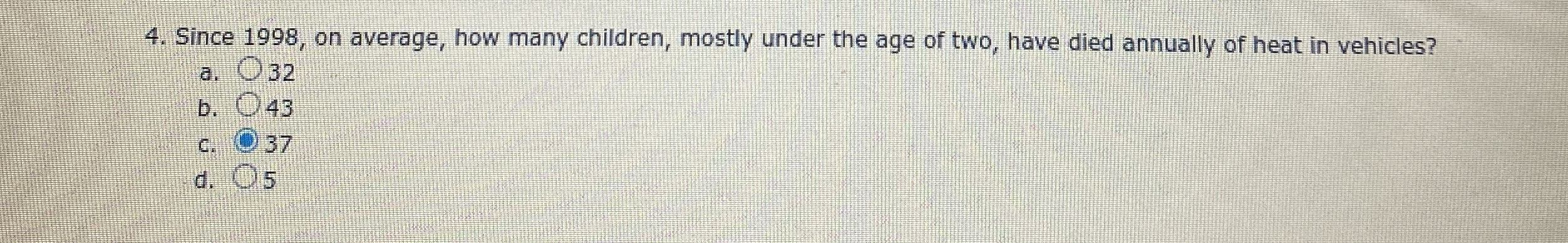  Since 1998, on average, how many children, mostly under the age