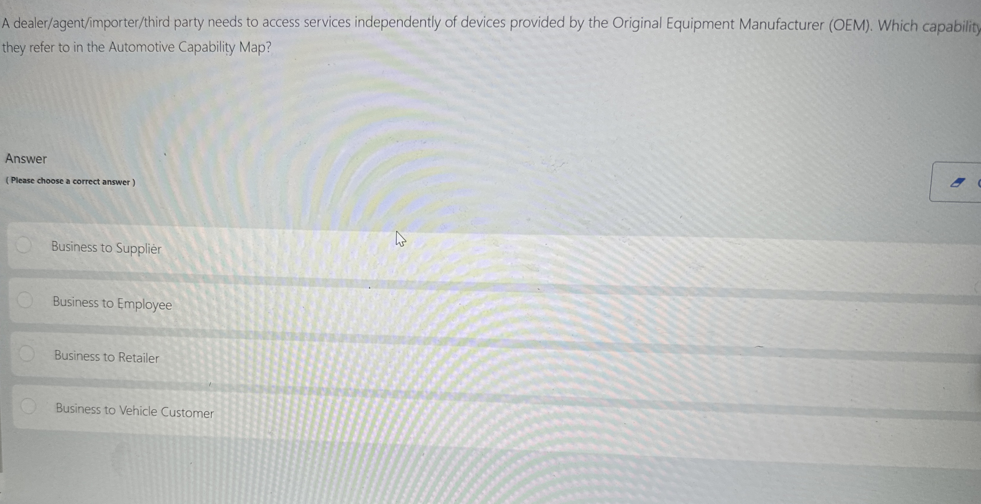  A dealer/agent/importer/third party needs to access services independently of devices provided