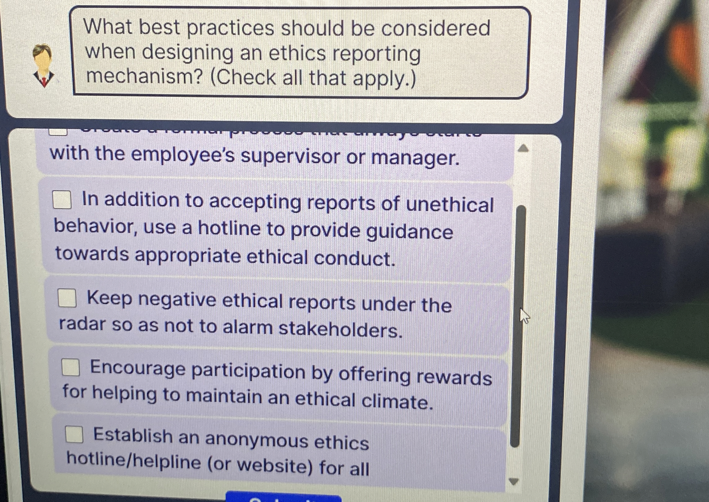  What best practices should be considered when designing an ethics reporting