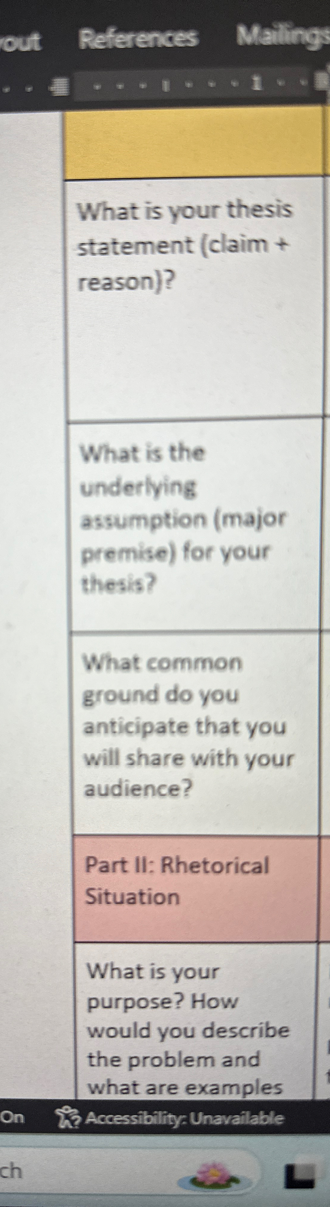  What is your thesis statement (claim + reason) What is the