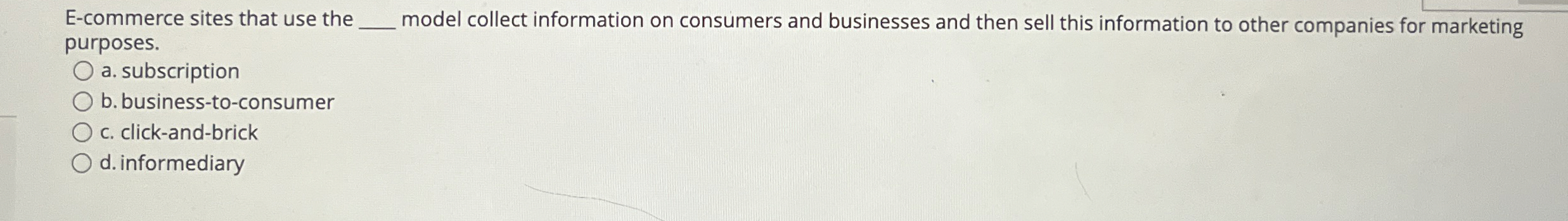 E-commerce sites that use the q, model collect information on consumers