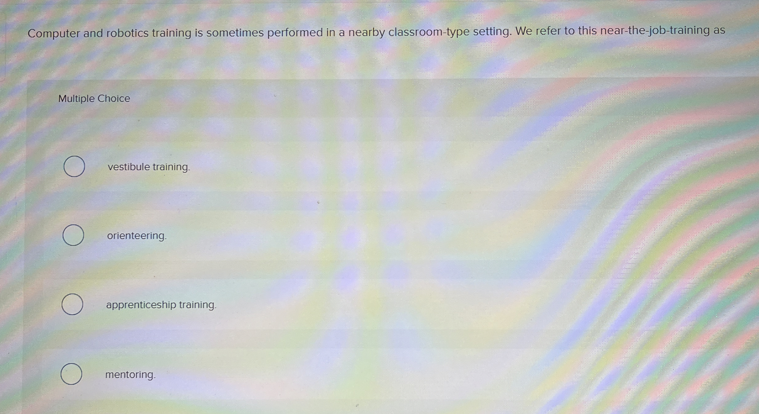  Computer and robotics training is sometimes performed in a nearby classroom-type