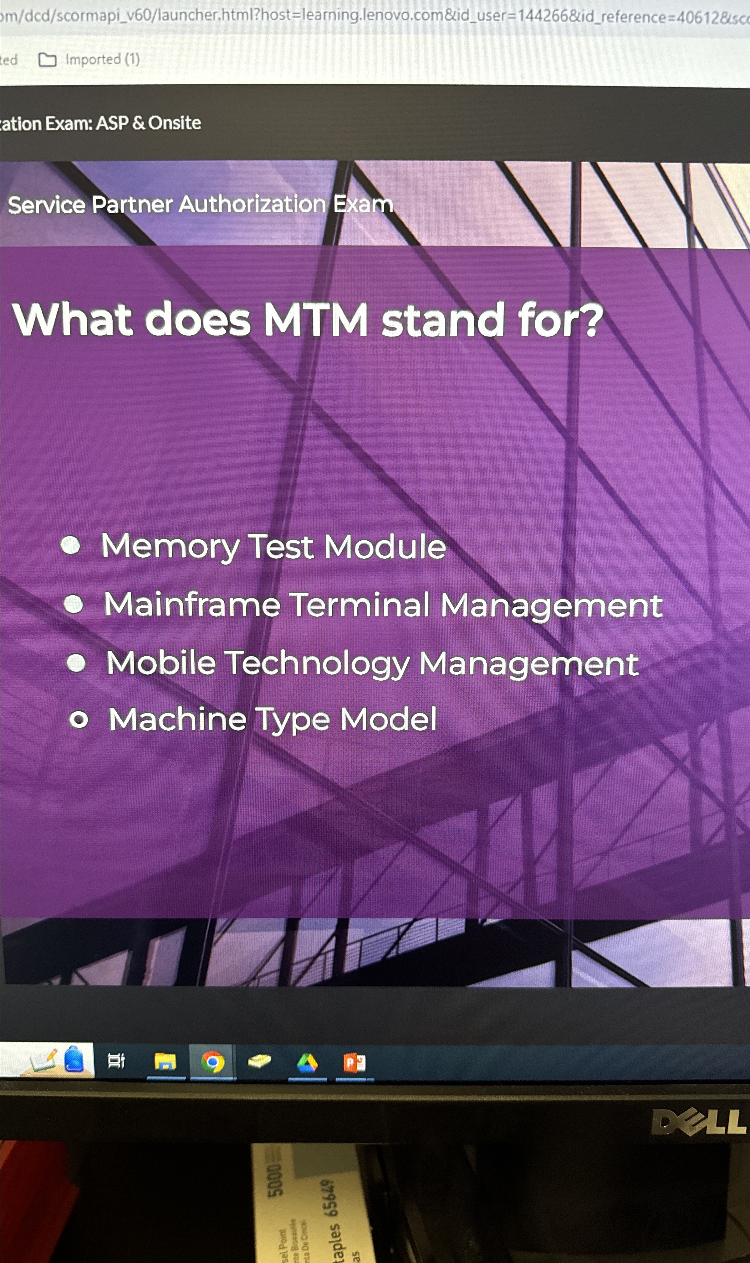  Imported (1) ation Exam: ASP & Onsite Service Partner Authorization Exam