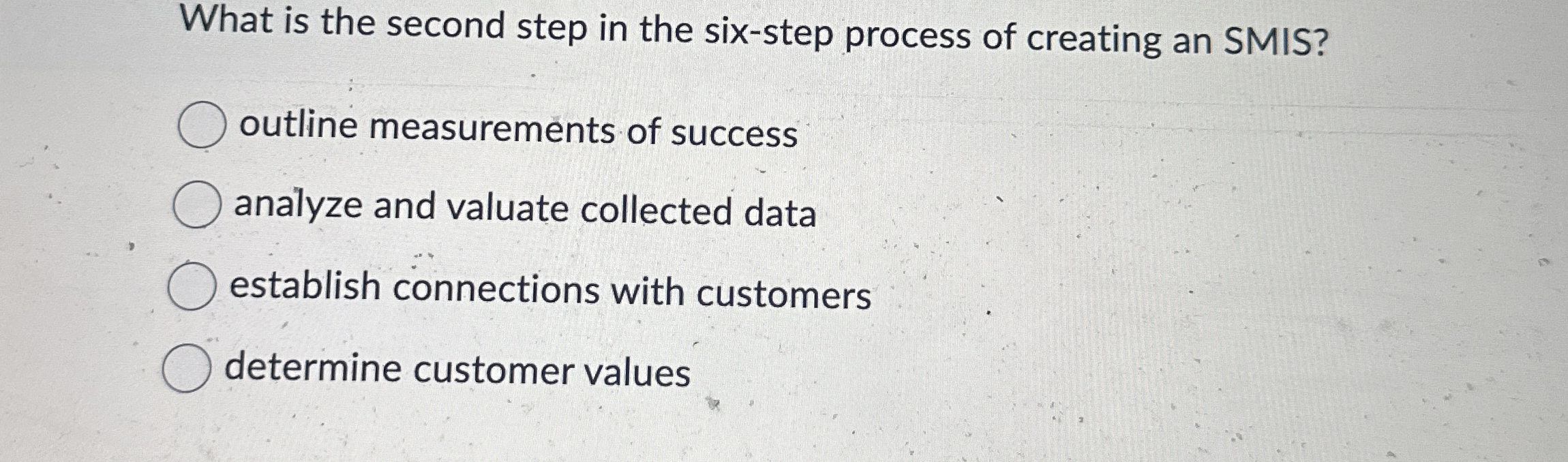  What is the second step in the six-step process of creating