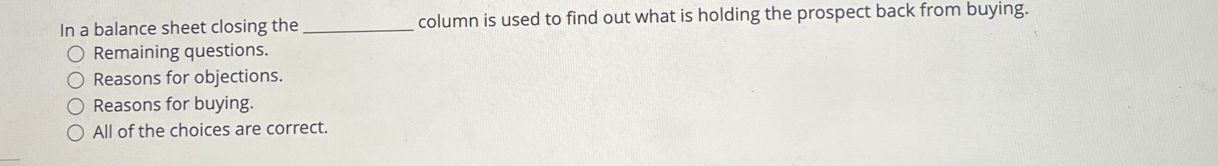  In a balance sheet closing the q, column is used to