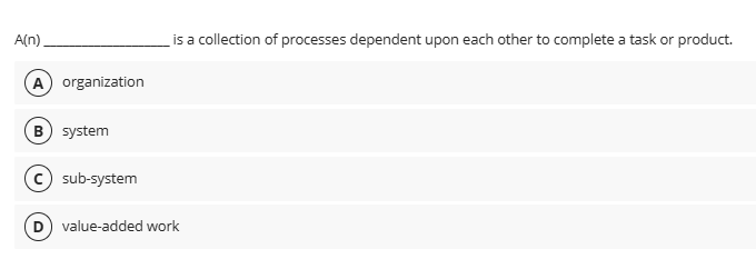  \( A(n)\). is a collection of processes dependent upon each other