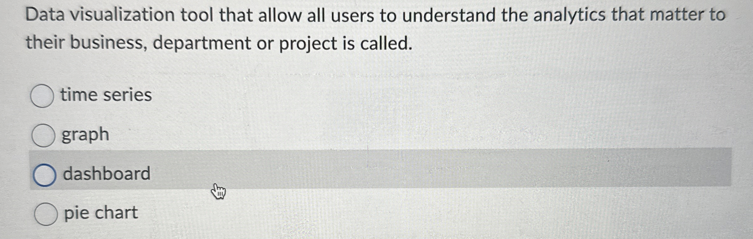  Data visualization tool that allow all users to understand the analytics