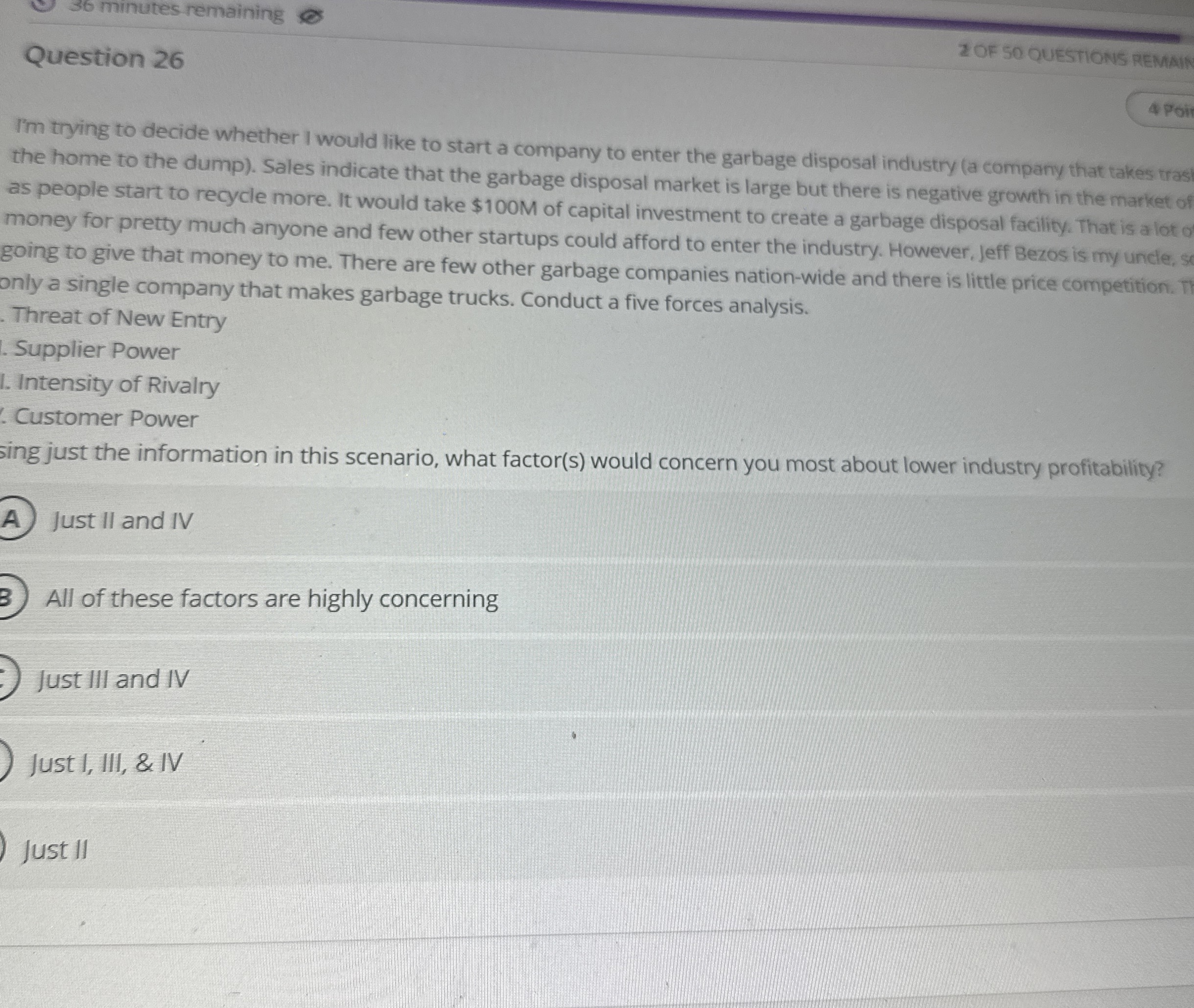  Question 26 I'm trying to decide whether I would like to