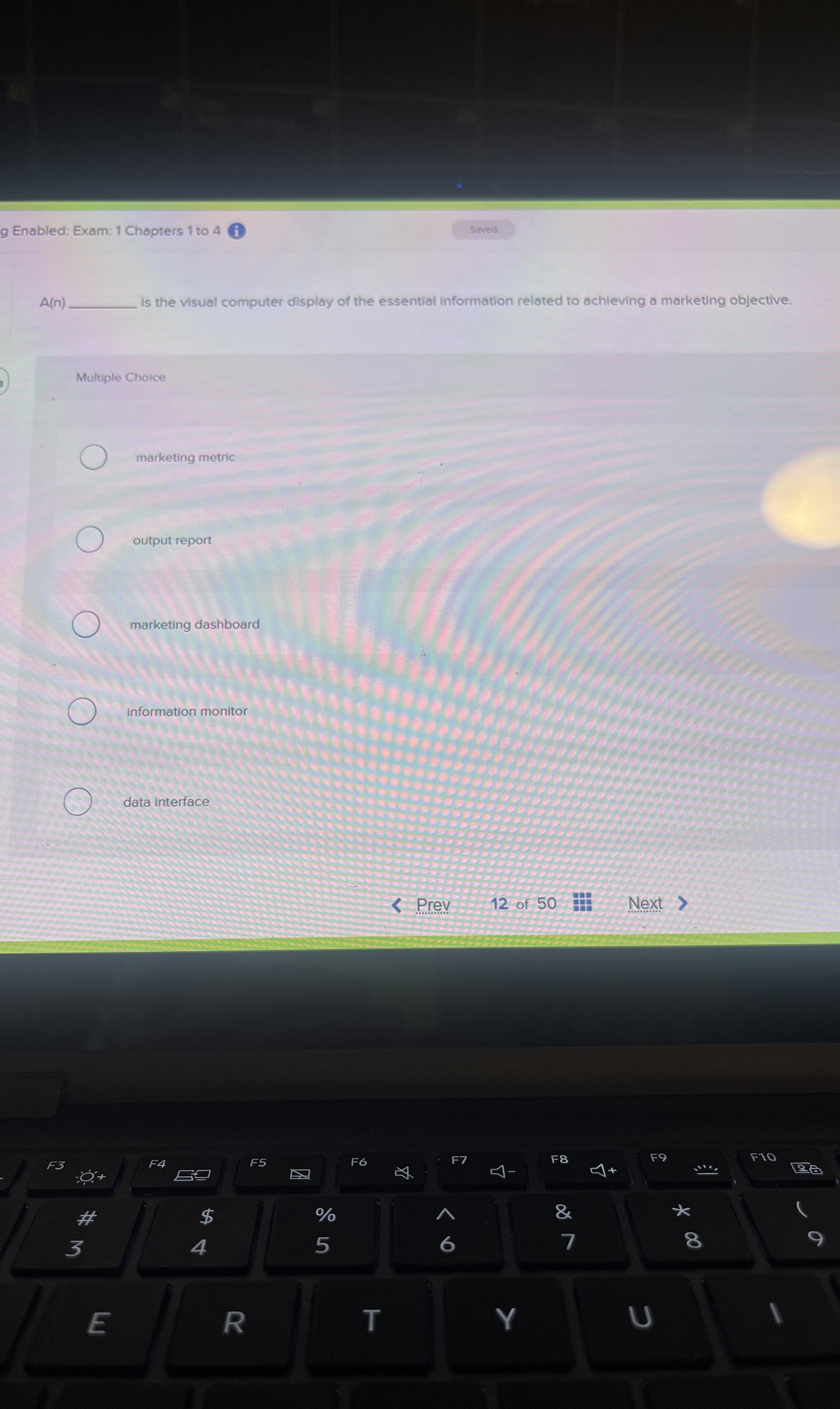  A(n) is the visual computer display of the essential information related