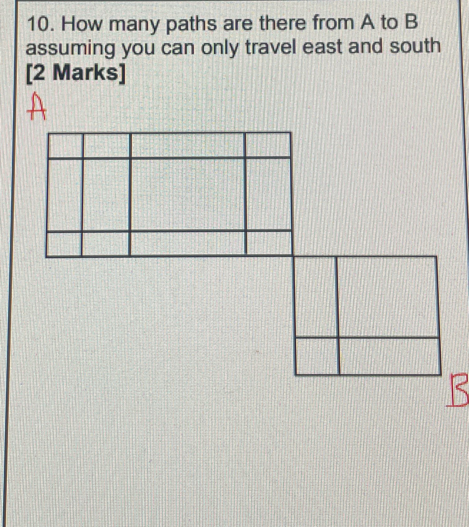 How many paths are there from A to B assuming you