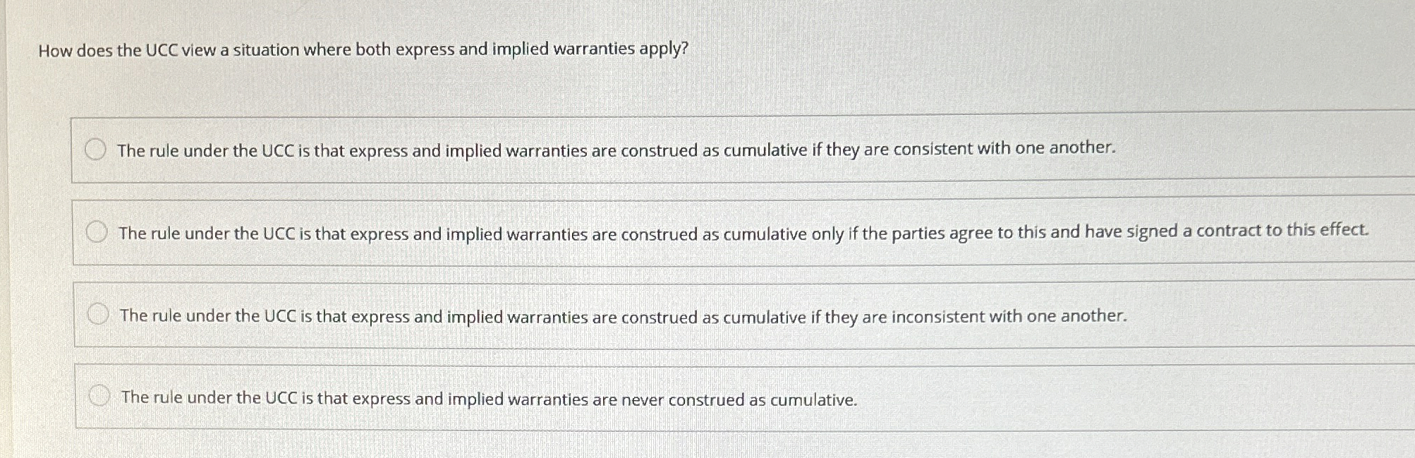  How does the UCC view a situation where both express and