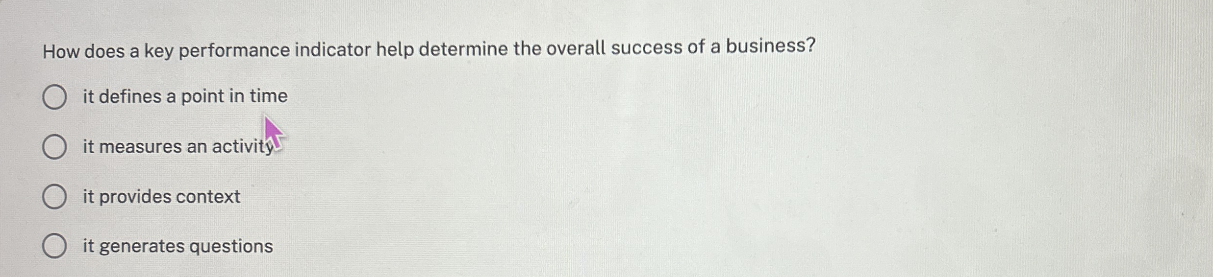  How does a key performance indicator help determine the overall success