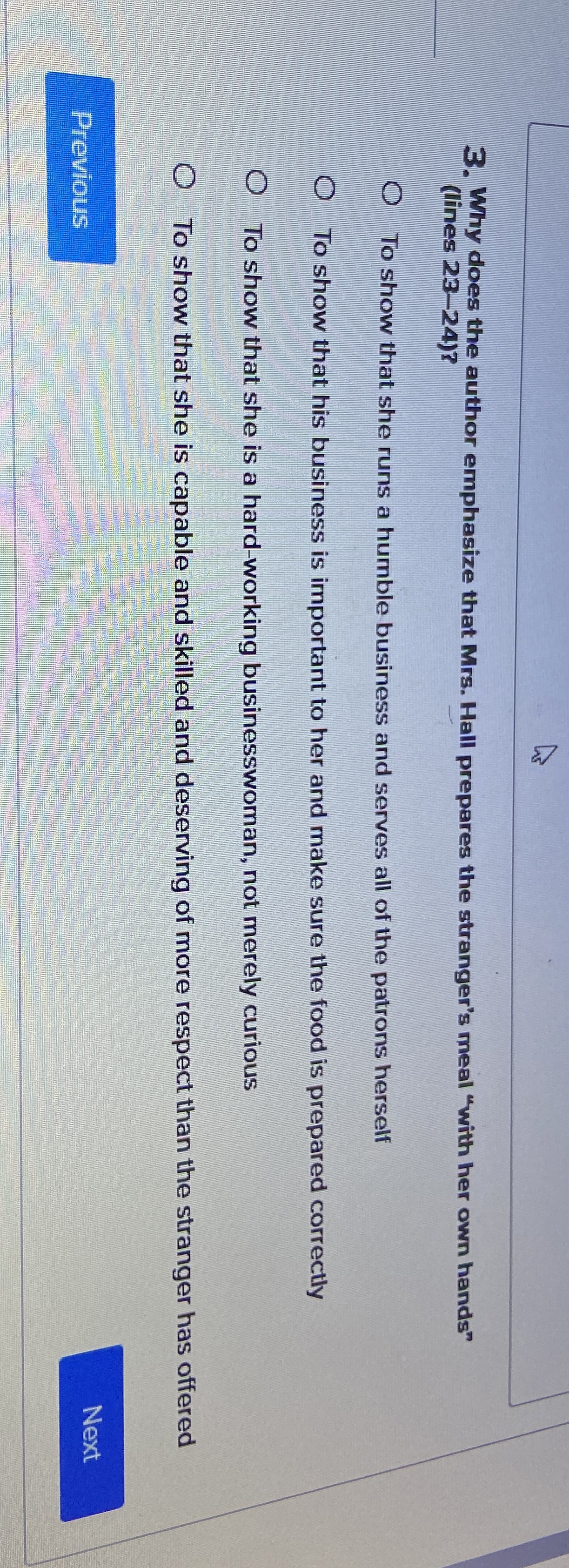  Why does the author emphasize that Mrs. Hall prepares the stranger's