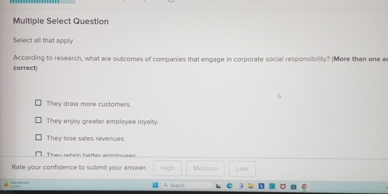  Multiple Select Question Select all that apply According to research, what