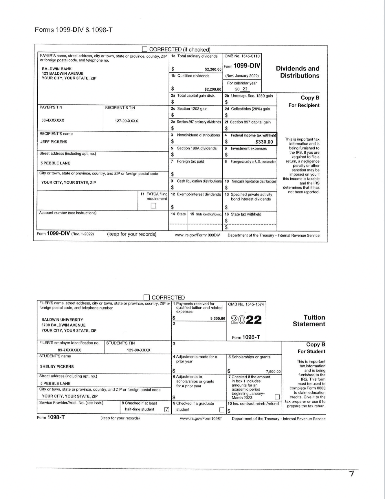 distribution (Form 1040, line 5b) Taxable social security benefits (Form 1040, line