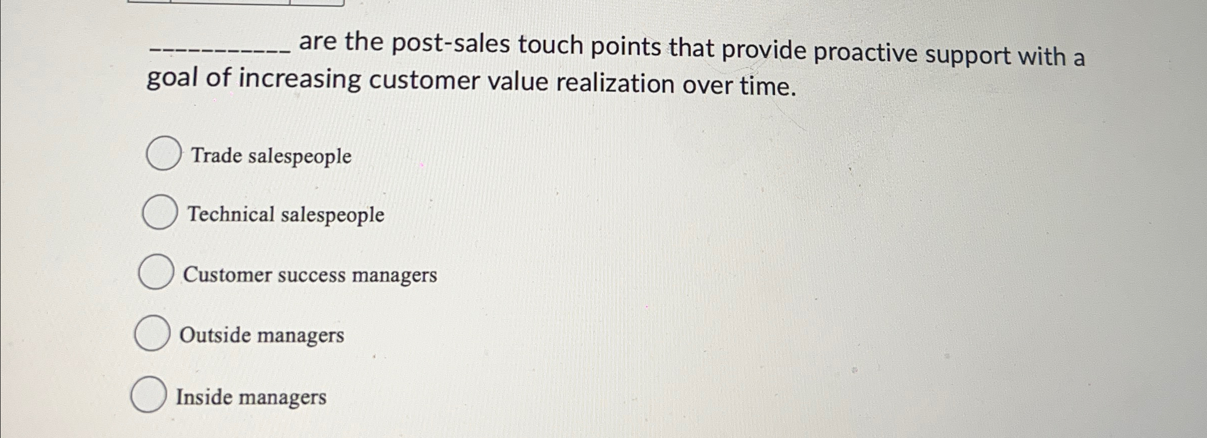  are the post-sales touch points that provide proactive support with a