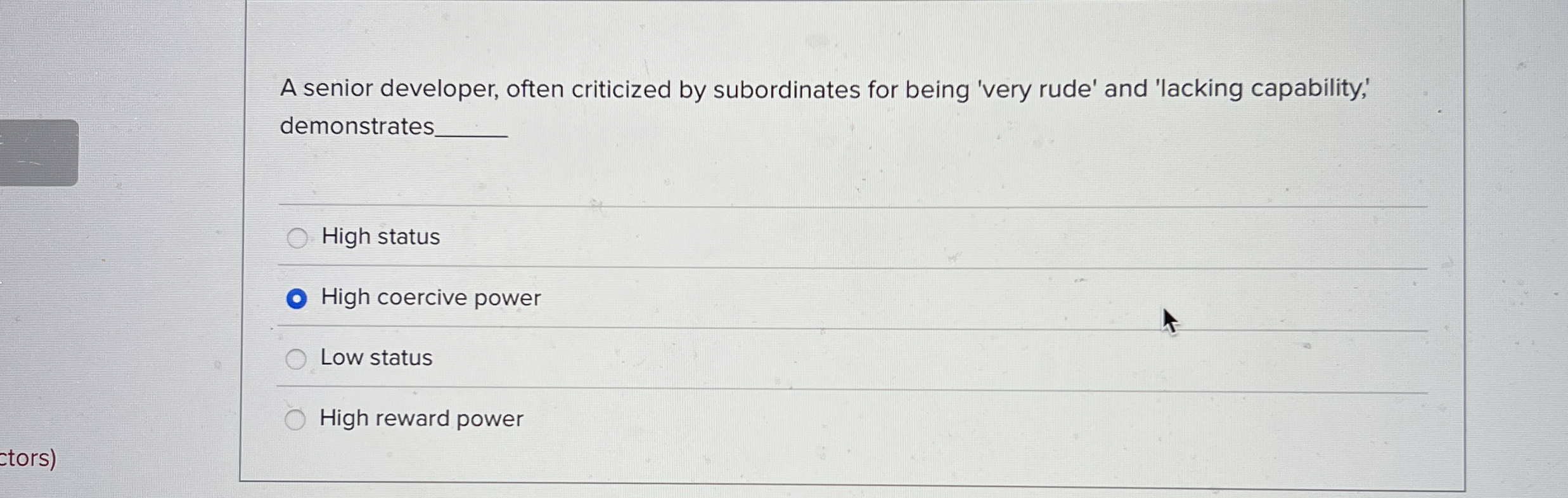  A senior developer, often criticized by subordinates for being 'very rude'