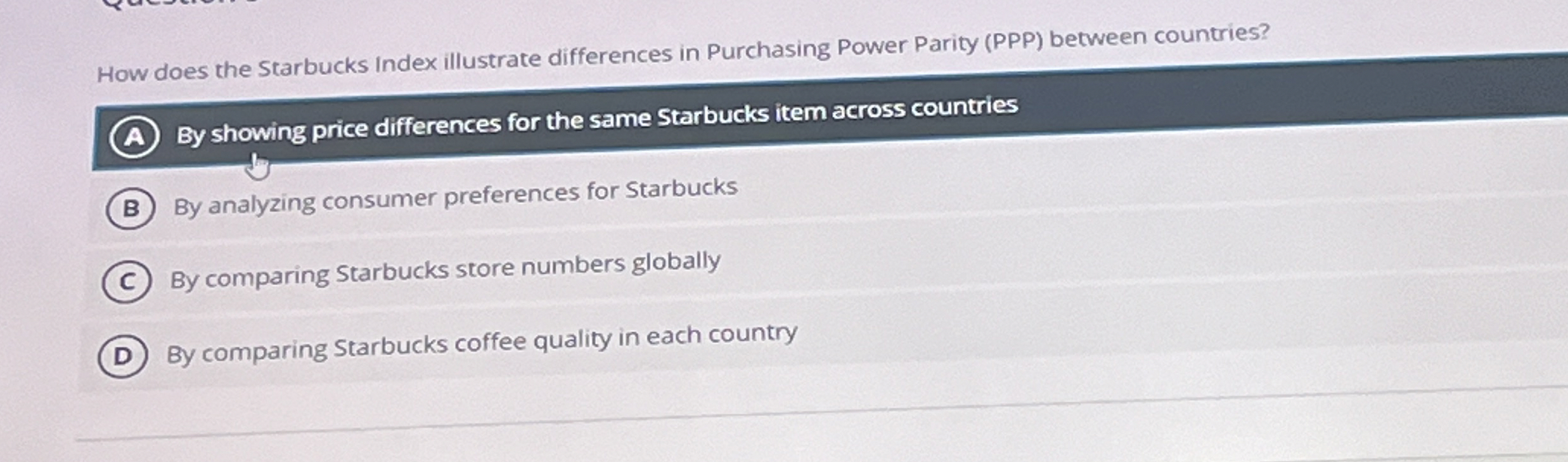  How does the Starbucks Index illustrate differences in Purchasing Power Parity