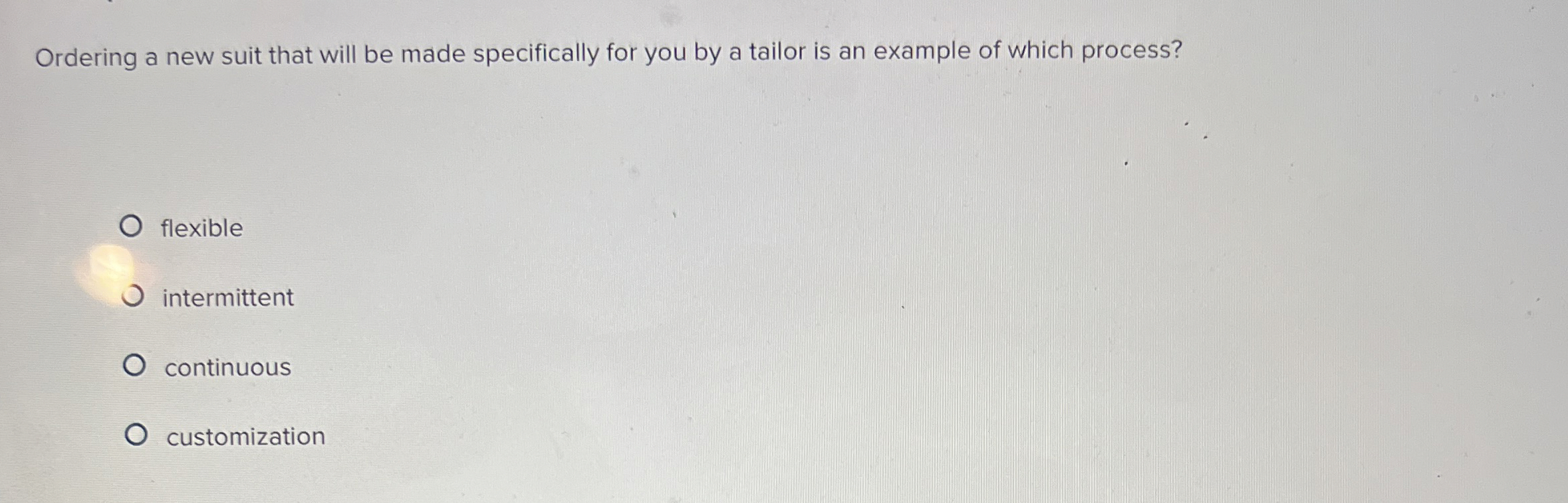  Ordering a new suit that will be made specifically for you