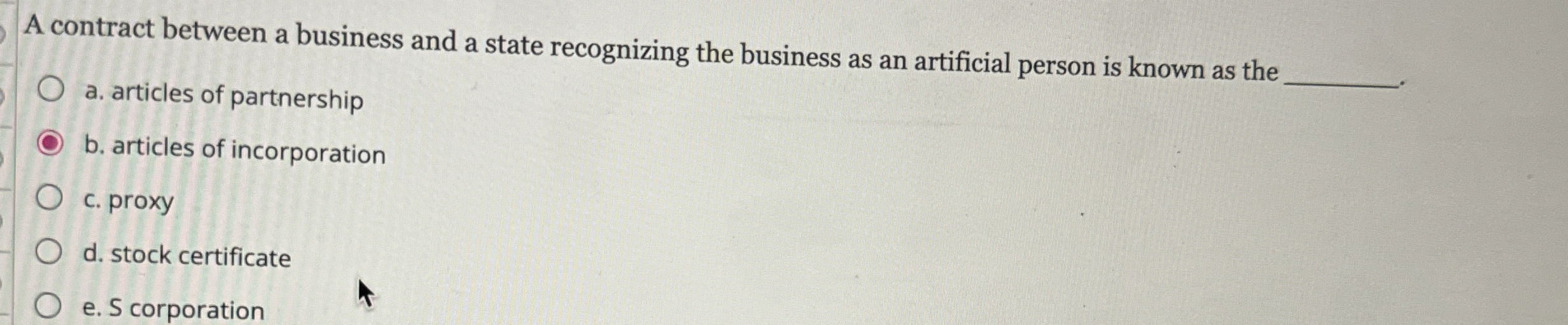  A contract between a business and a state recognizing the business