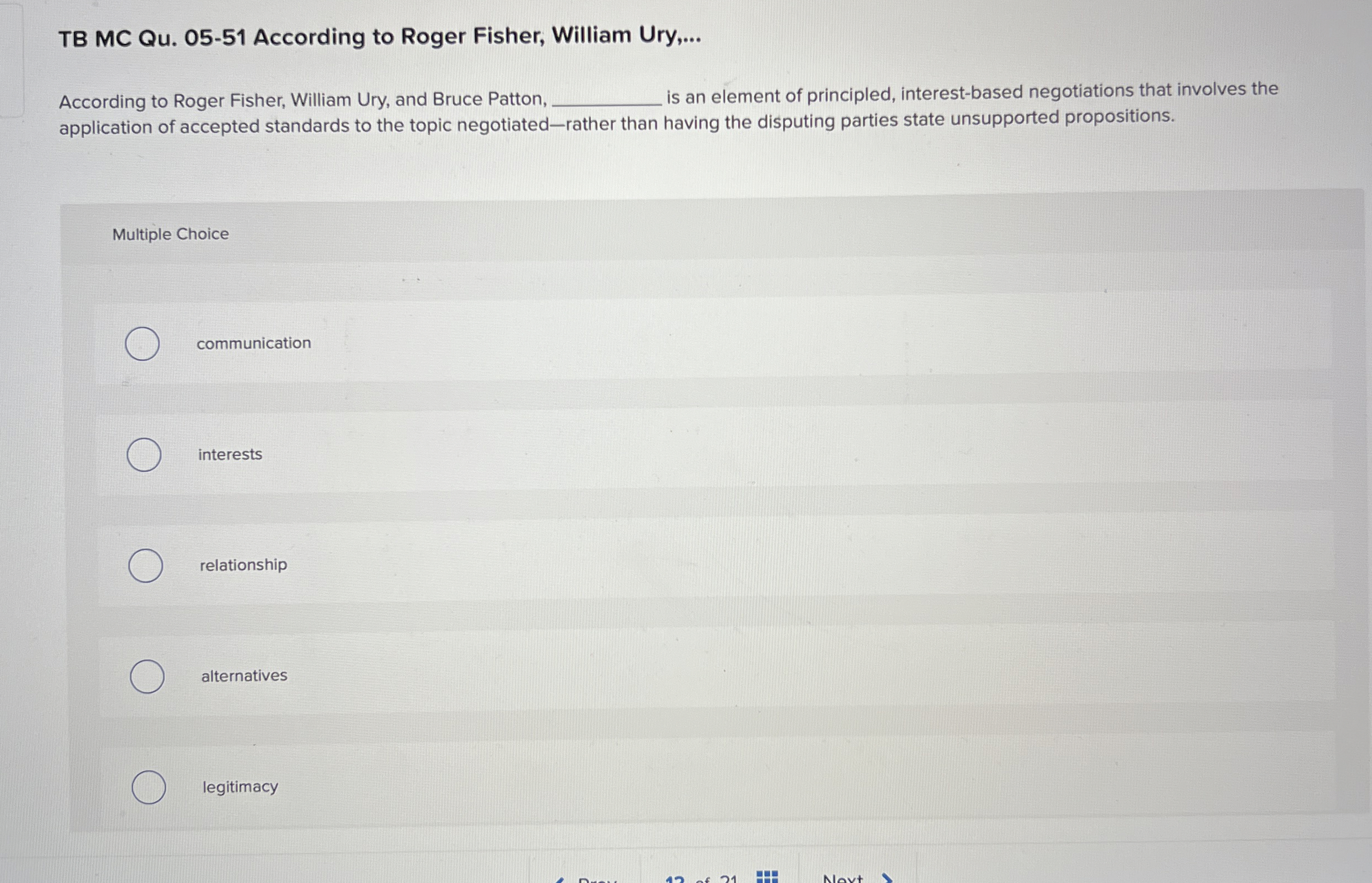  TB MC Qu.05-51 According to Roger Fisher, William Ury,... According to